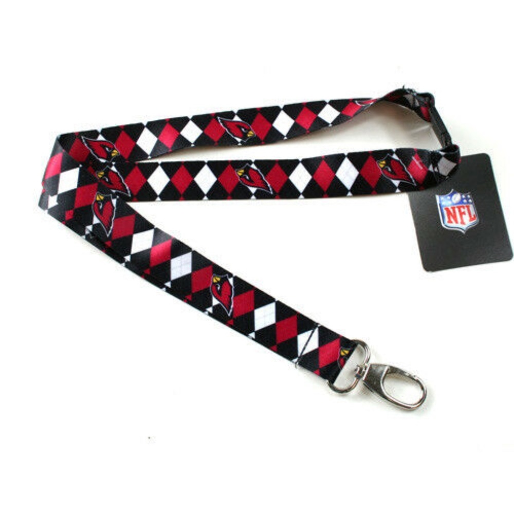 NFL ARIZONA CARDINALS Argyle Lanyard Key Badge ID Holder New